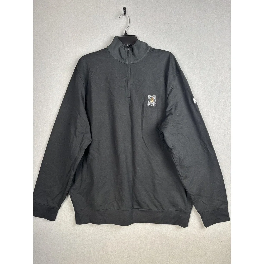 Polo RL US Open Oakmont 2007 Golf Sweatshirt Mens XL Black Quarter Zip Pullover
